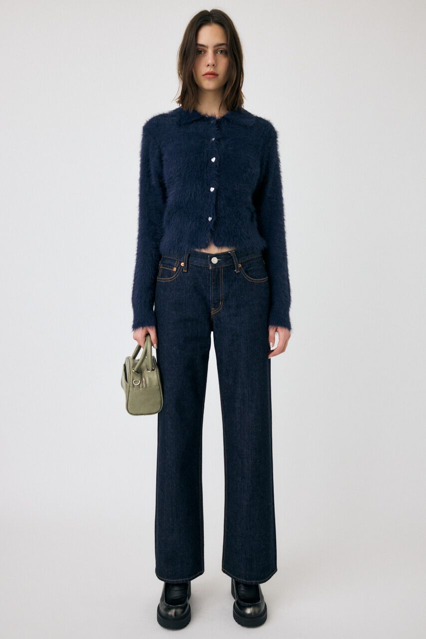 MOUSSY「HEART BUTTON フェザーカーディガン」|カーディガン|