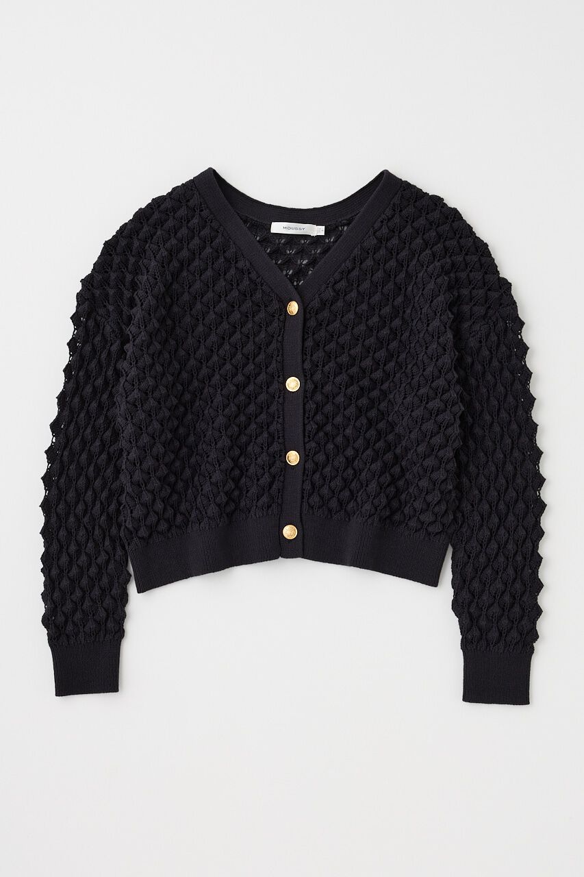 MOUSSY「PEAK STITCH ニットカーディガン」|カーディガン|BLK
