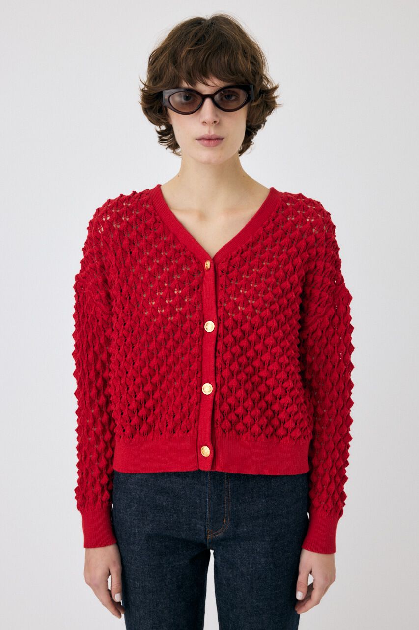 MOUSSY「PEAK STITCH ニットカーディガン」|カーディガン|