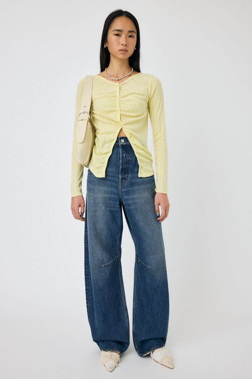 MOUSSY「POINTELLE GATHER カーディガン」|Tシャツ・カットソー|