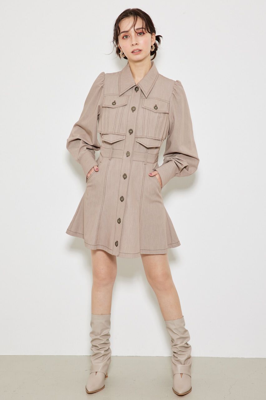 rienda「クロップドレイヤードマーメイドOPS」|ワンピース|BEG