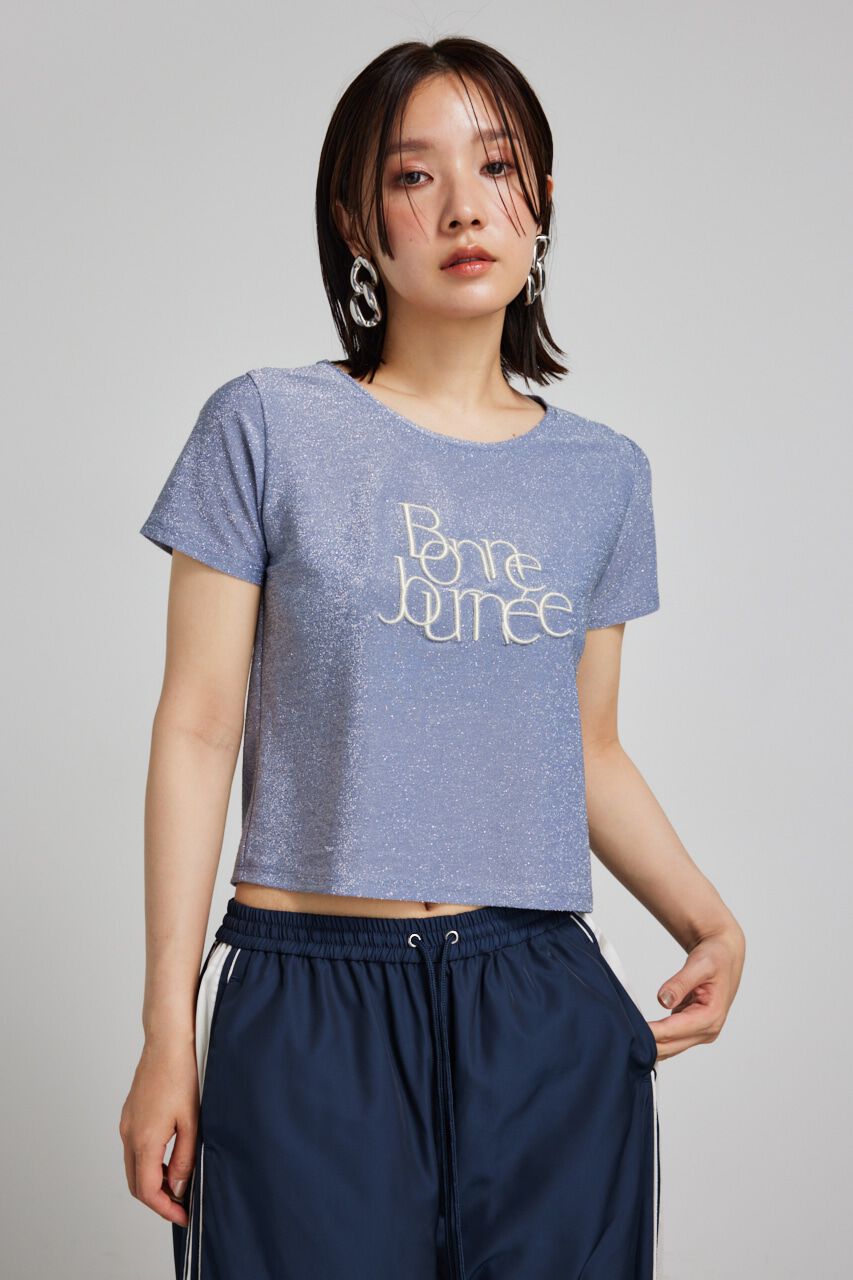 rienda「メタリックロゴT-SH」|Tシャツ・カットソー|L/BLU1