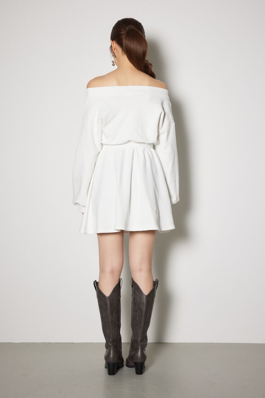 rienda「オフショルダースウェットミニフレアワンピース」|ワンピース|