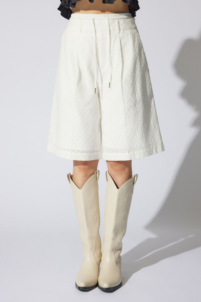 rienda「コットンレースジャストウエストハーフパンツ」|その他|