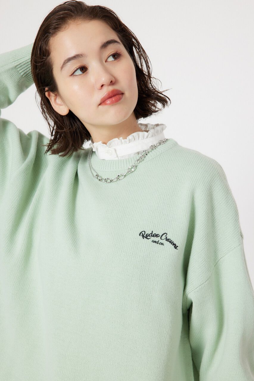 RODEO CROWNS「デニムロゴ ニット ワンピース」|ワンピース|