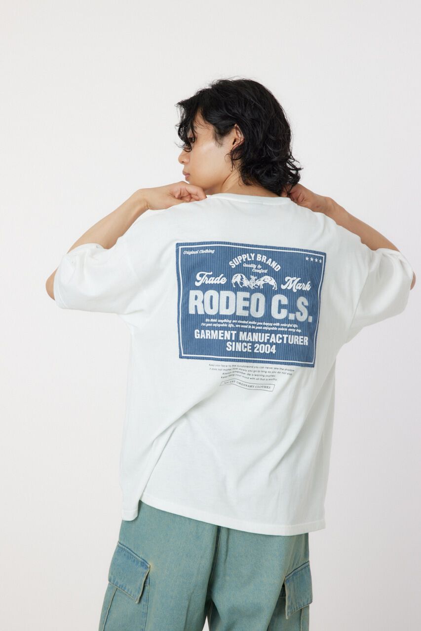 RODEO CROWNS「コーデュロイレーベルTシャツ」|Tシャツ・カットソー|WHT