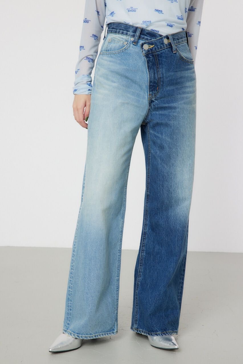 RODEO CROWNS「アシンメトリーDENIM PT」|デニム|BLU