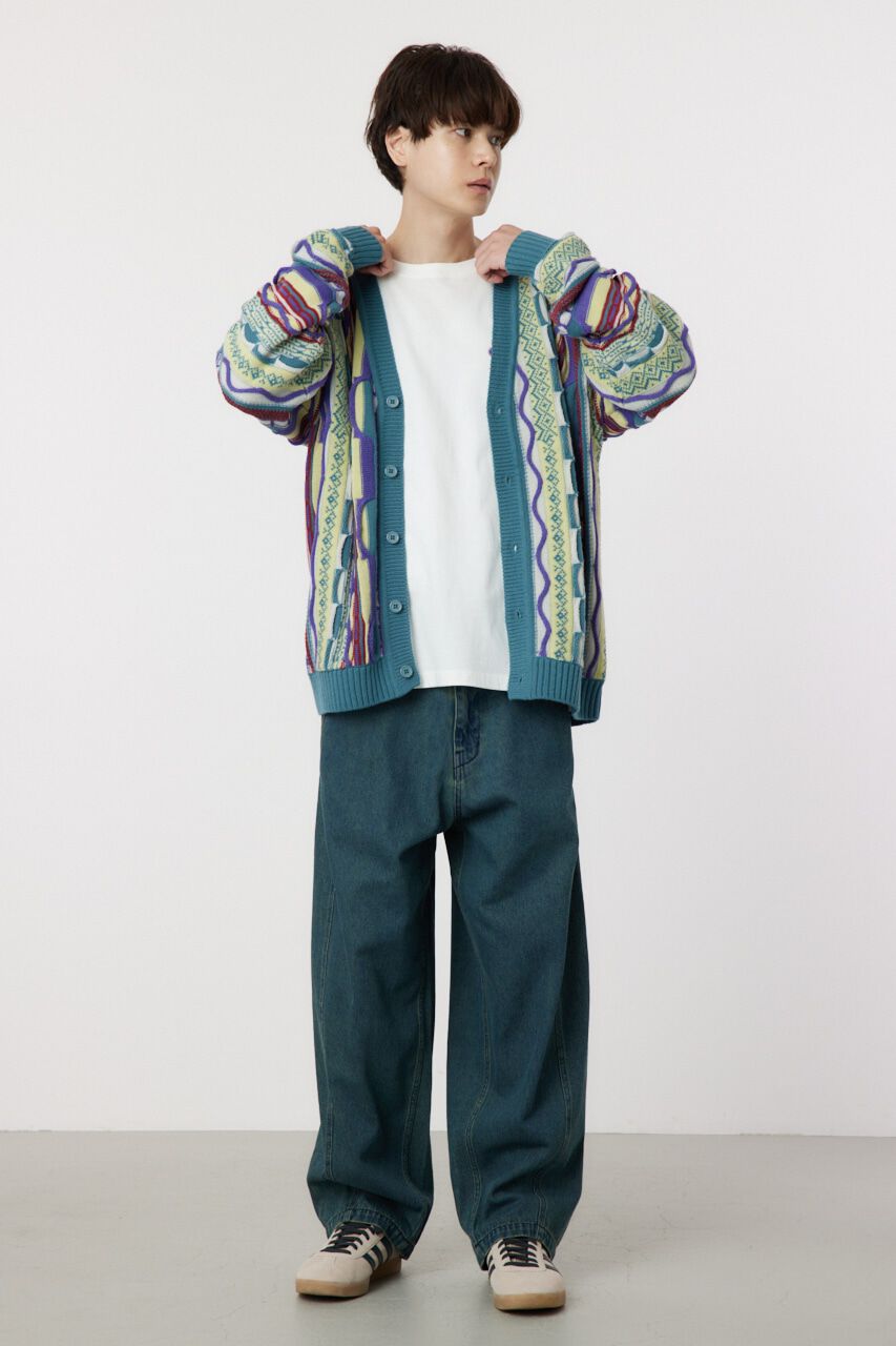 RODEO CROWNS「3Dマルチカラーニットカーディガン」|カーディガン|