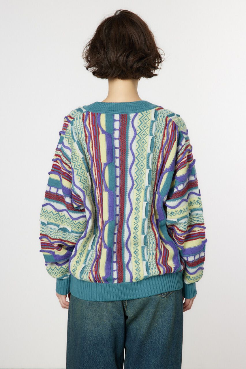 RODEO CROWNS「3Dマルチカラーニットカーディガン」|カーディガン|