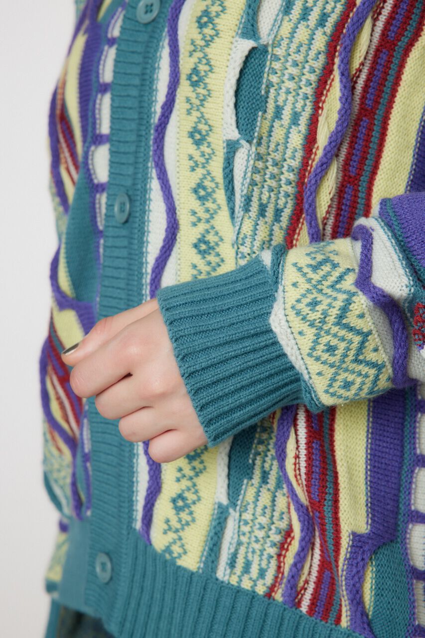 RODEO CROWNS「3Dマルチカラーニットカーディガン」|カーディガン|