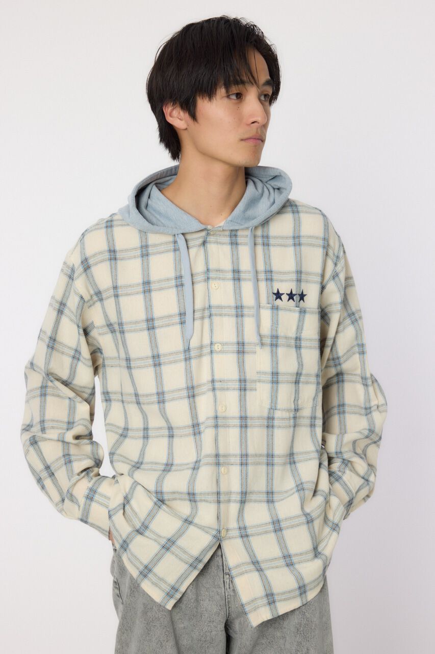 RODEO CROWNS「フーデッドチェックシャツ」|シャツ・ブラウス|