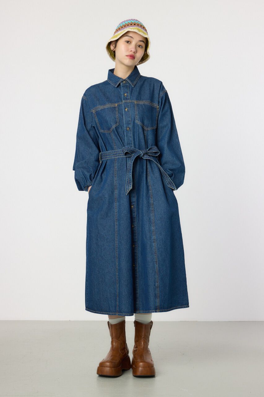 RODEO CROWNS「デニムフレアマキシワンピース」|ワンピース|BLU