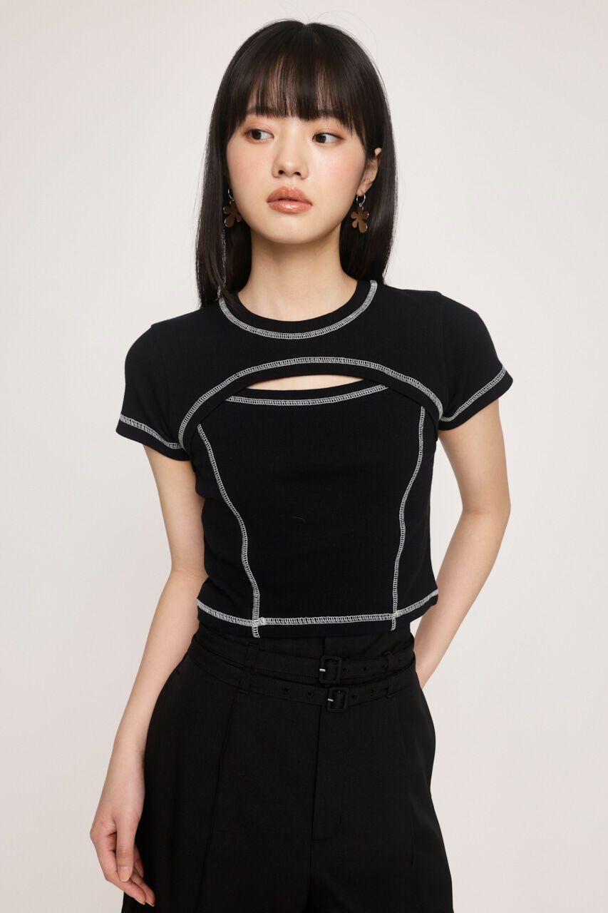 SLY「BI COLOR STITCH トップス」|Tシャツ・カットソー|