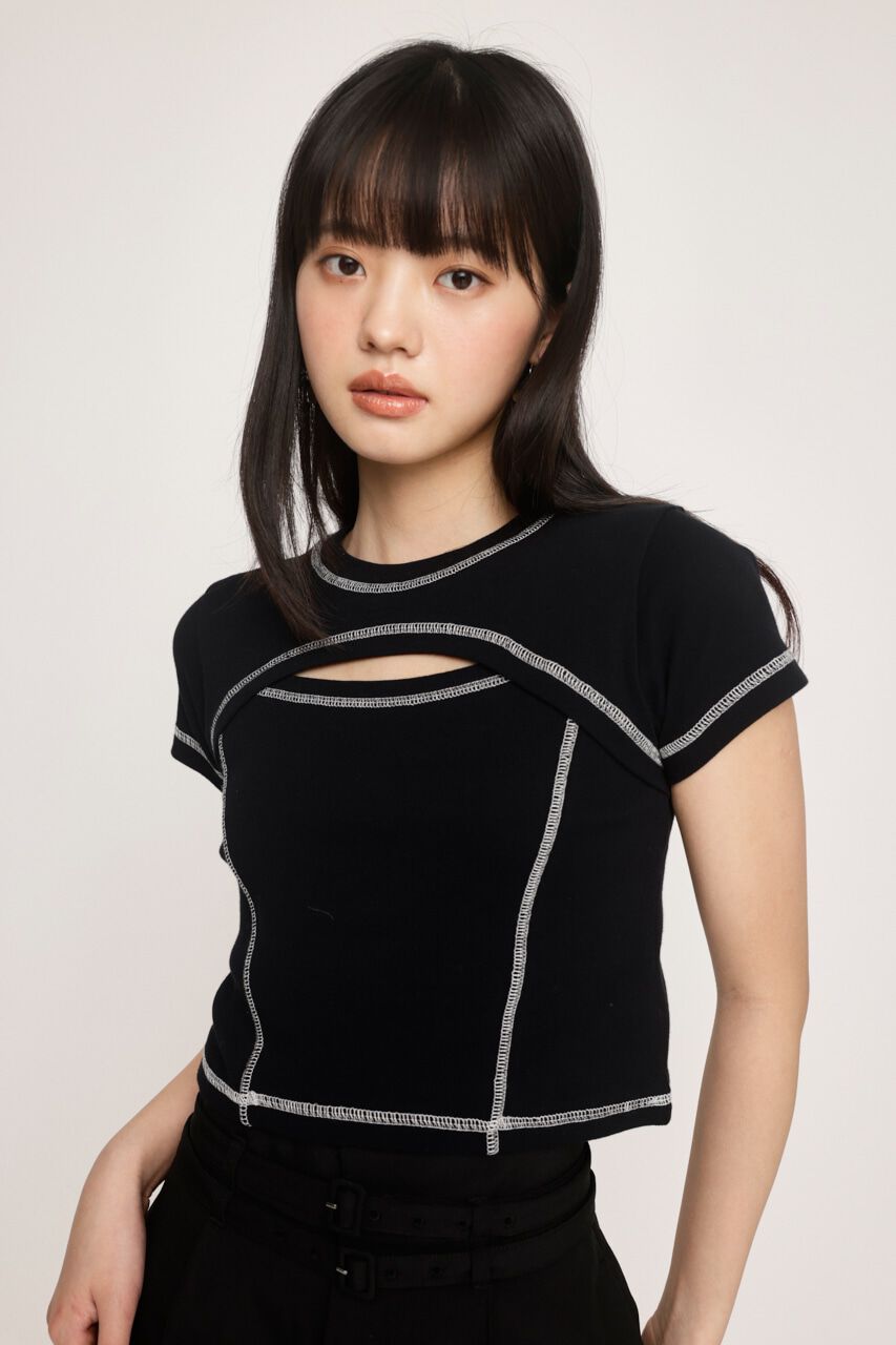 SLY「BI COLOR STITCH トップス」|Tシャツ・カットソー|
