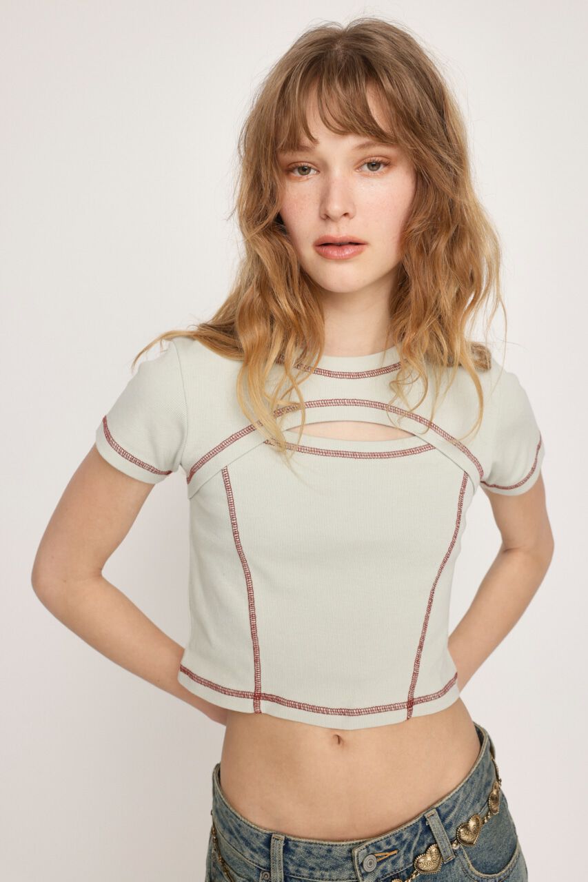 SLY「BI COLOR STITCH トップス」|Tシャツ・カットソー|