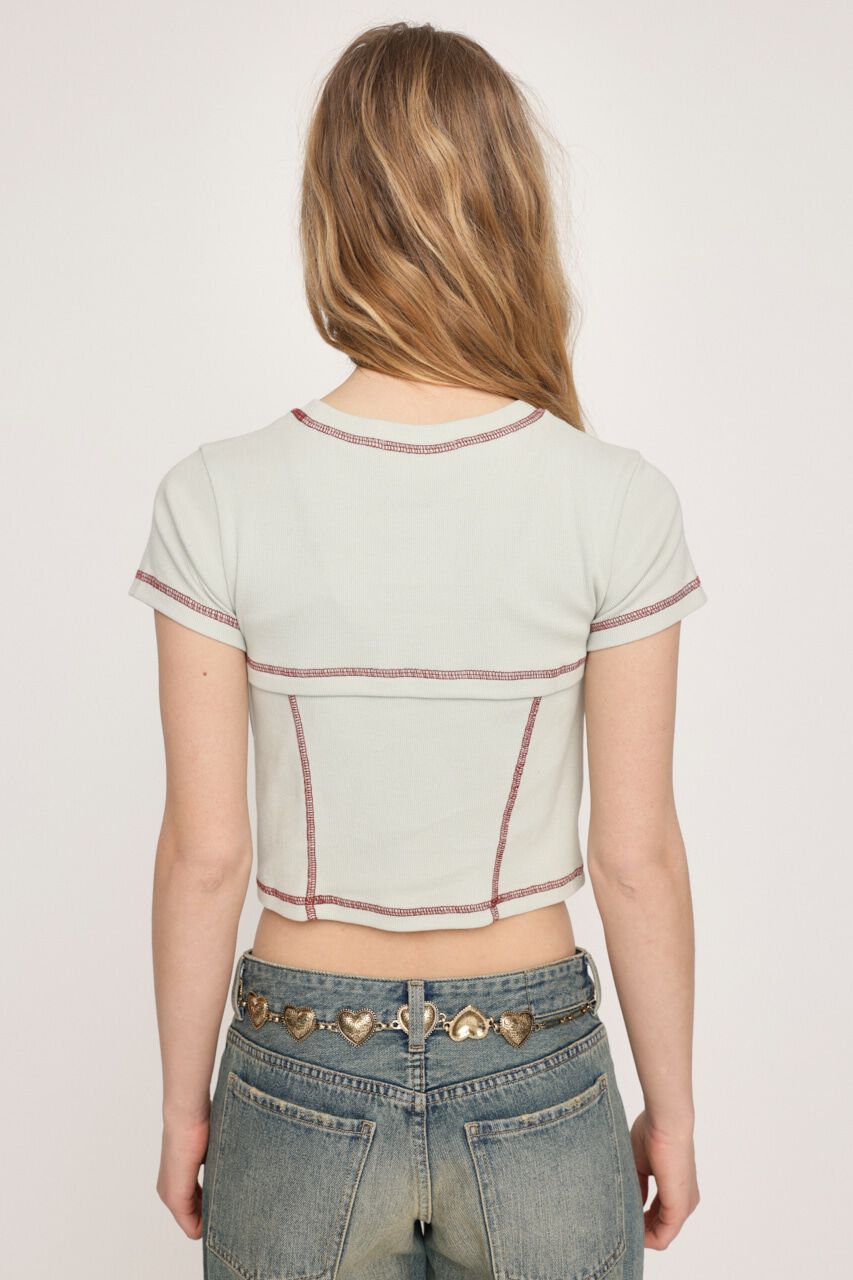 SLY「BI COLOR STITCH トップス」|Tシャツ・カットソー|