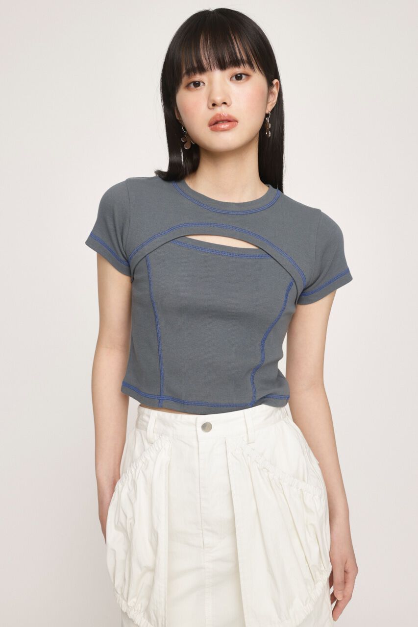 SLY「BI COLOR STITCH トップス」|Tシャツ・カットソー|