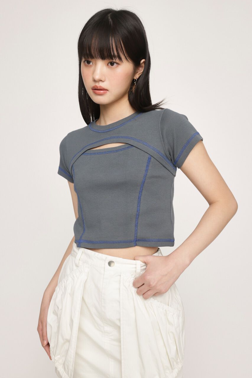 SLY「BI COLOR STITCH トップス」|Tシャツ・カットソー|
