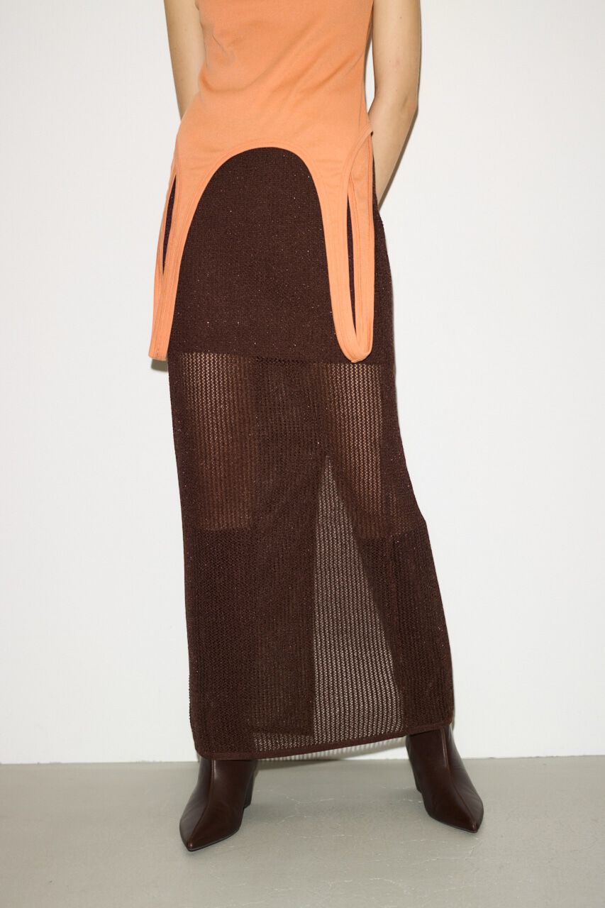 SLY「CROCHET SLIT ロングスカート」|スカート|BRN
