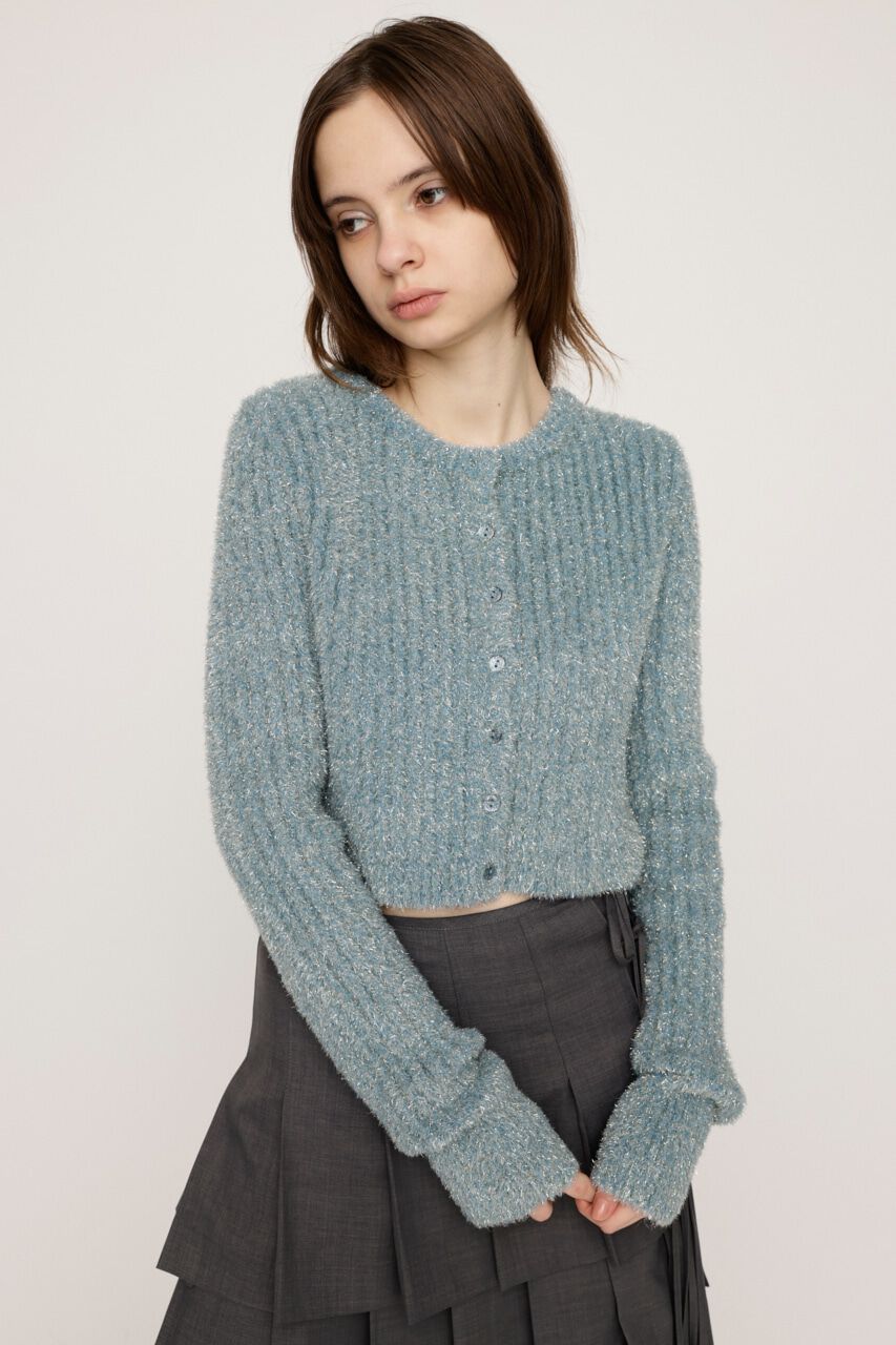 SLY「GLITTER KNIT 2WAY カーディガン」|カーディガン|L/BLU1