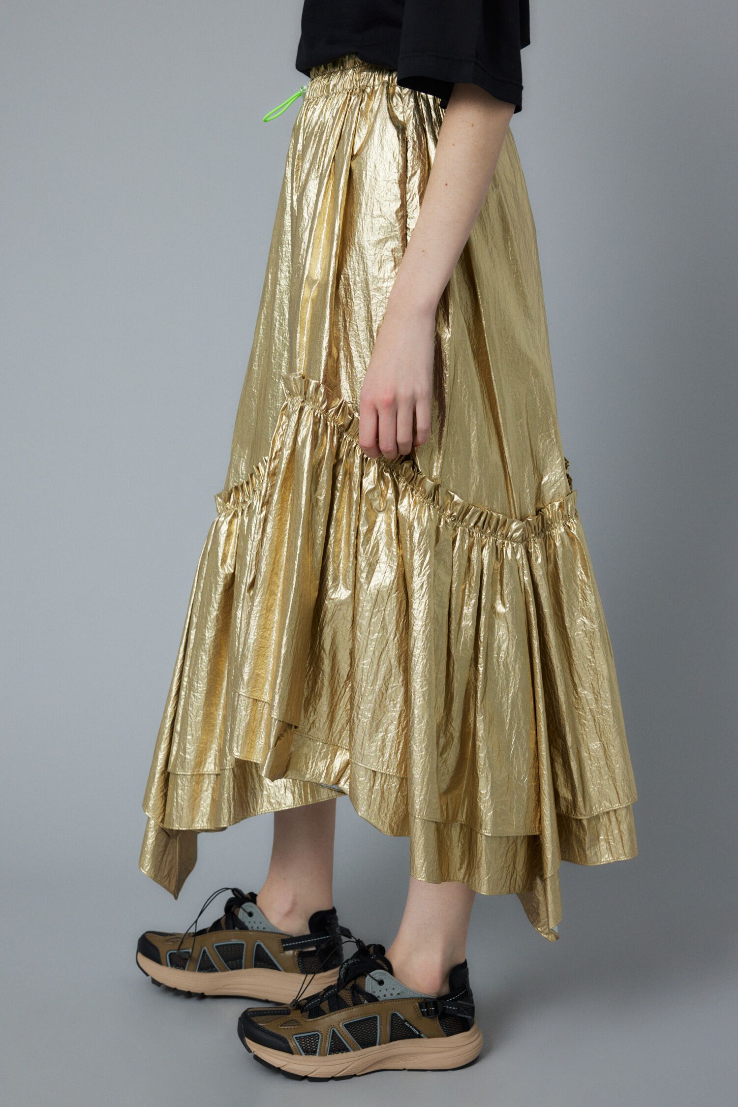 HeRIN.CYE「Metallic long skirt」|スカート|