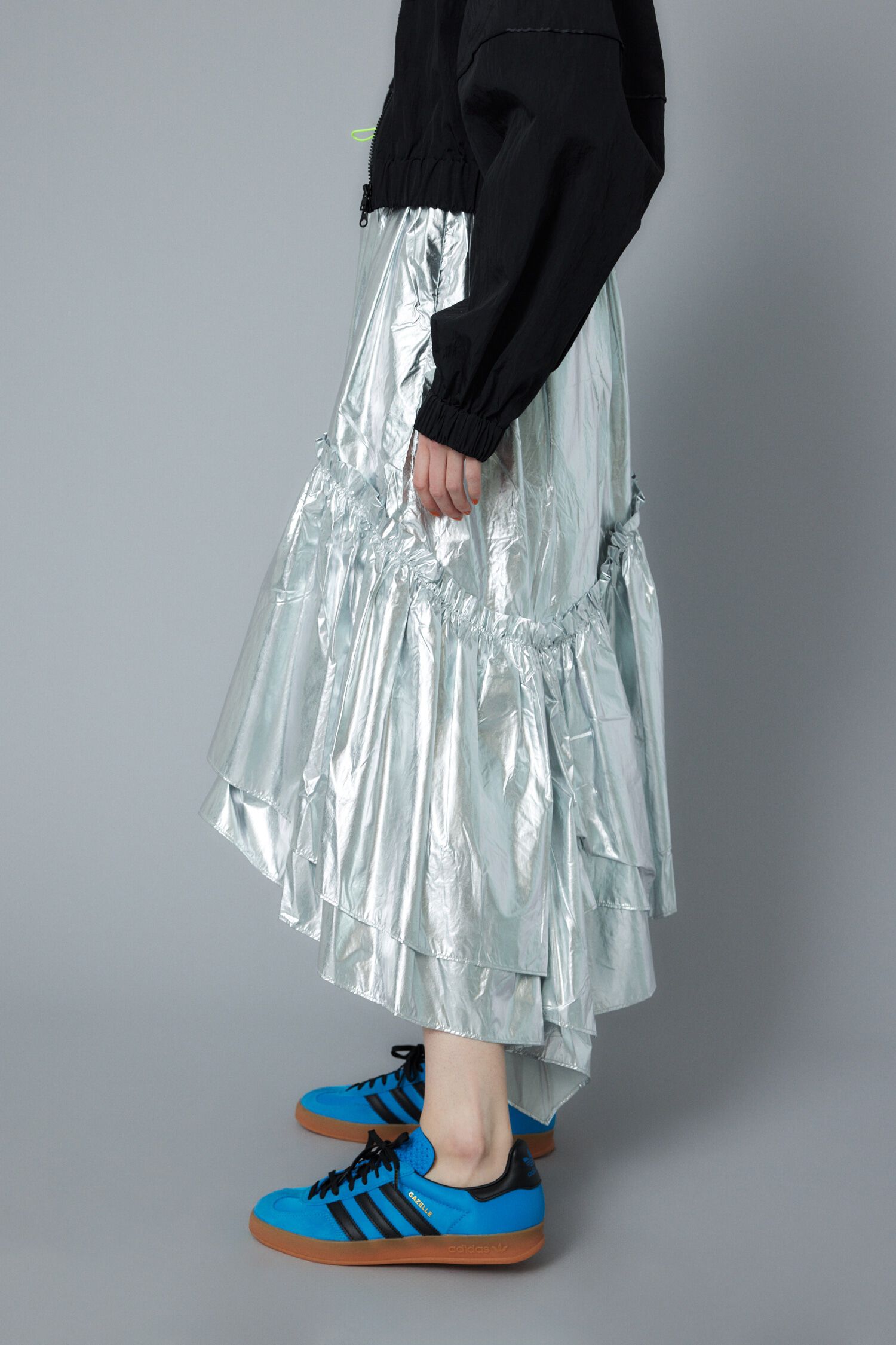 HeRIN.CYE「Metallic long skirt」|スカート|