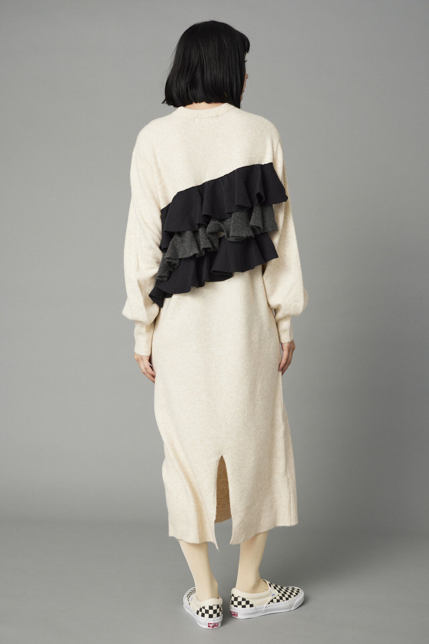 HeRIN.CYE「Frill docked knit dress」|ワンピース|