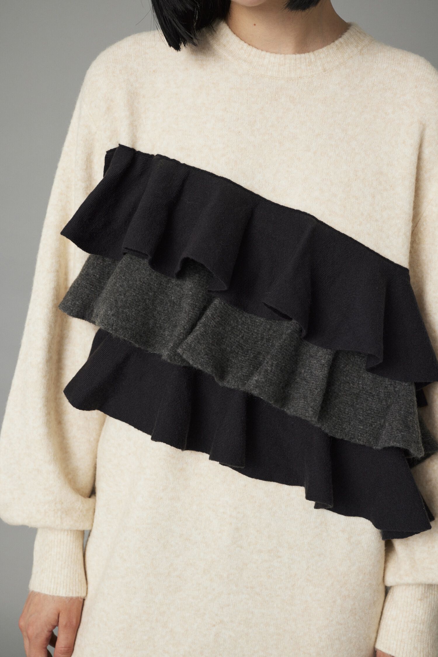 HeRIN.CYE「Frill docked knit dress」|ワンピース|