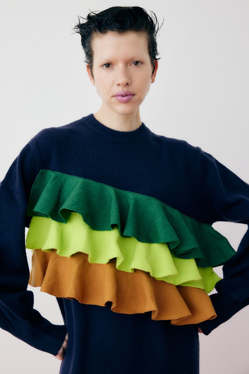 HeRIN.CYE「Frill docked knit dress」|ワンピース|