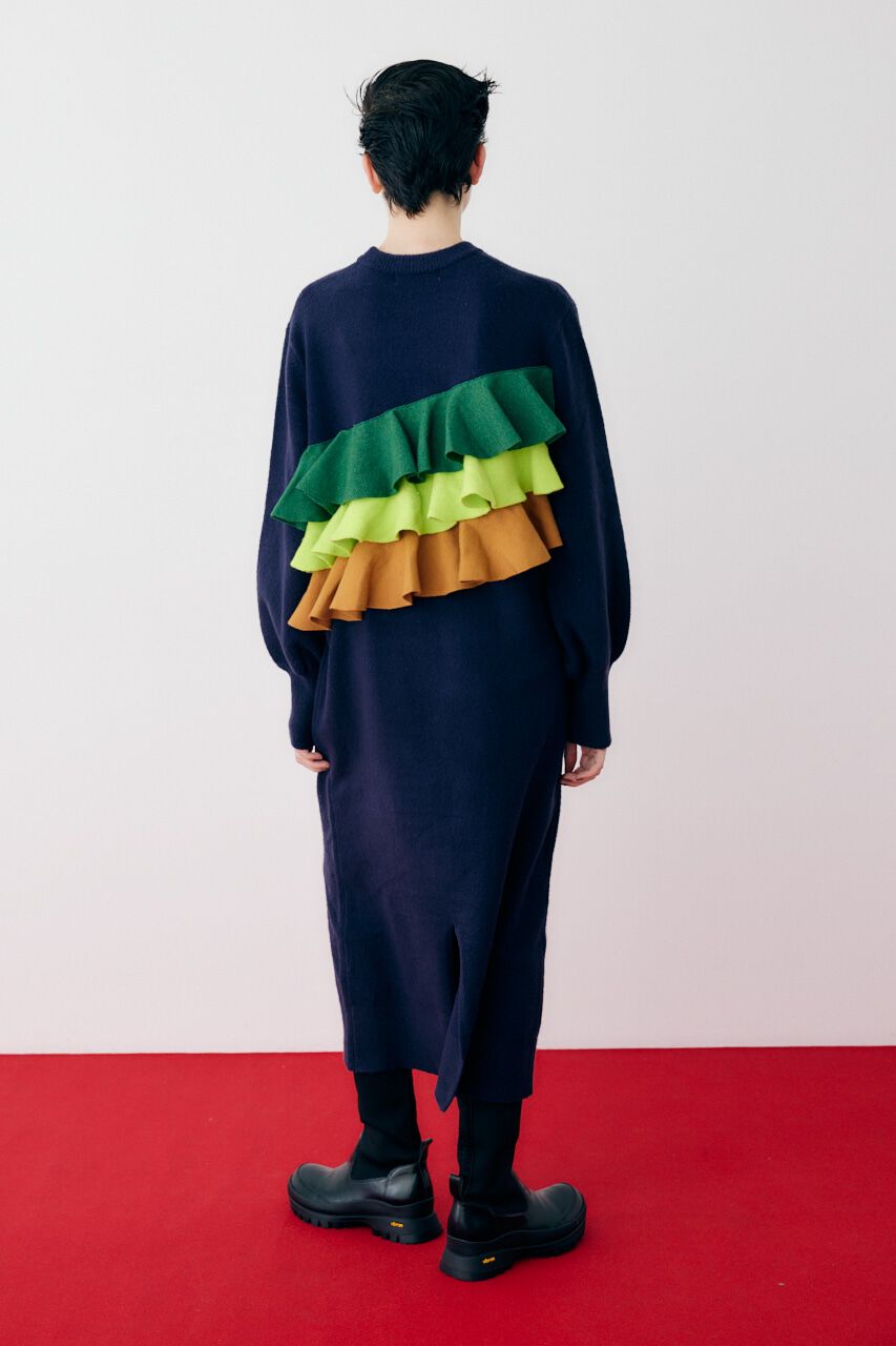 HeRIN.CYE「Frill docked knit dress」|ワンピース|