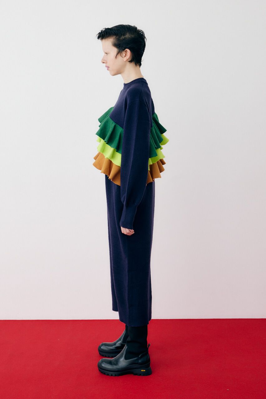 HeRIN.CYE「Frill docked knit dress」|ワンピース|