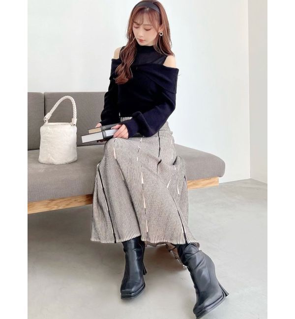 RESEXXY「ニットファブリックフレアスカート【セットアップ着用可能】」|スカート|