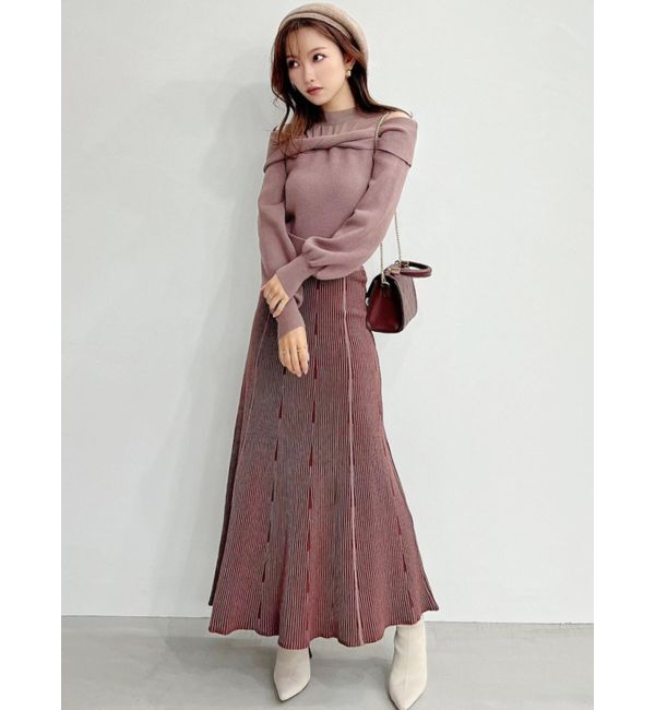 RESEXXY「ニットファブリックフレアスカート【セットアップ着用可能】」|スカート|