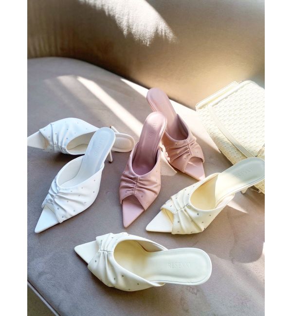 RESEXXY「ギャザーデザインシャイニーサンダル」|サンダル|