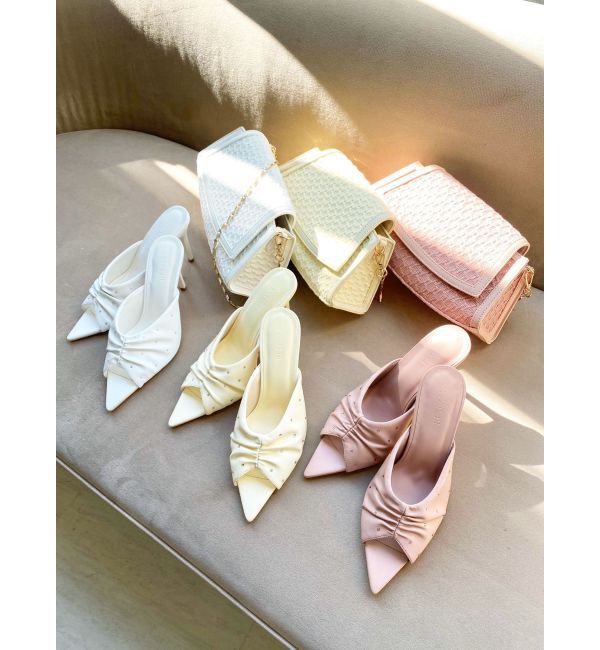 RESEXXY「ギャザーデザインシャイニーサンダル」|サンダル|