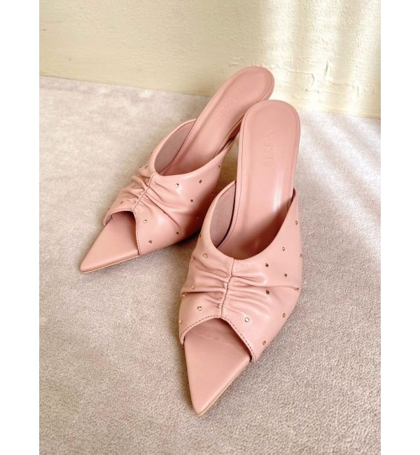 RESEXXY「ギャザーデザインシャイニーサンダル」|サンダル|ピンク