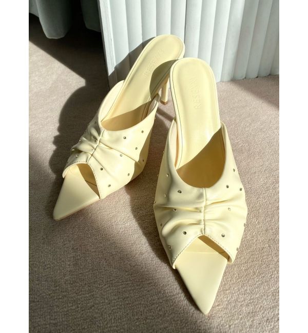 RESEXXY「ギャザーデザインシャイニーサンダル」|サンダル|イエロー