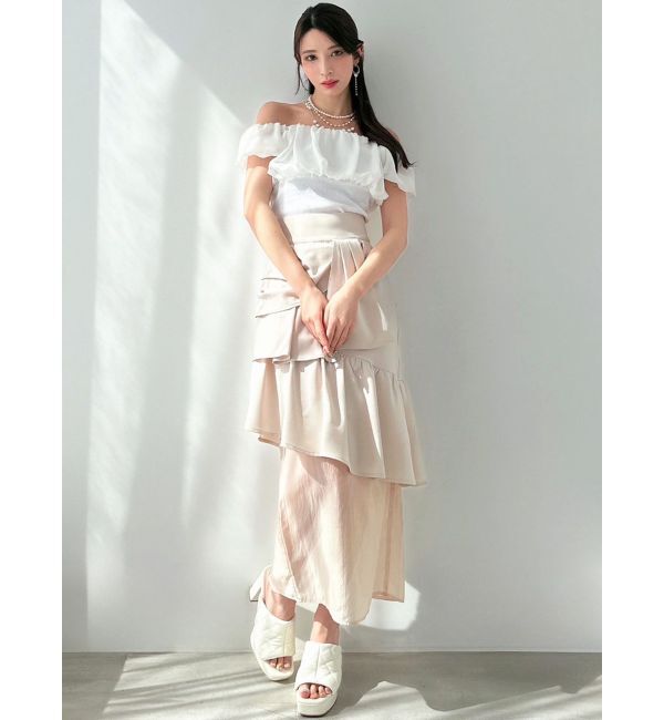 RESEXXY「レイヤードラッフルタイトスカート」|スカート|