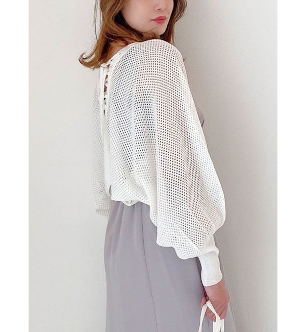 dazzlin「メッシュリボンリラックスカーディガン」|カーディガン|