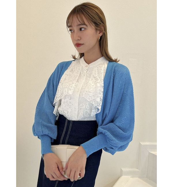 dazzlin「メッシュリボンリラックスカーディガン」|カーディガン|