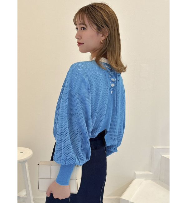 dazzlin「メッシュリボンリラックスカーディガン」|カーディガン|