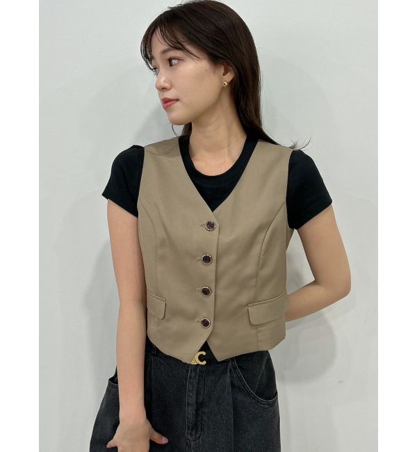 dazzlin「ショートコンパクトベストトップス」|ベスト・ジレ|