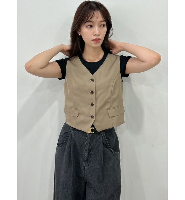 dazzlin「ショートコンパクトベストトップス」|ベスト・ジレ|