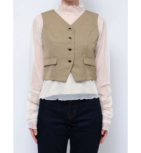 dazzlin「ショートコンパクトベストトップス」|ベスト・ジレ|