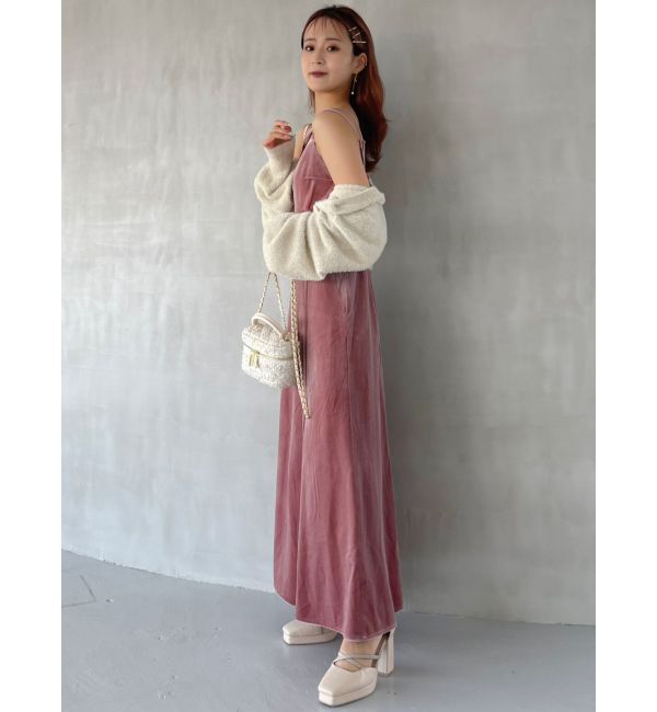 dazzlin「バックレースアップ別珍キャミワンピース」|ワンピース|