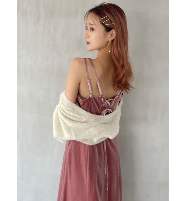 dazzlin「バックレースアップ別珍キャミワンピース」|ワンピース|