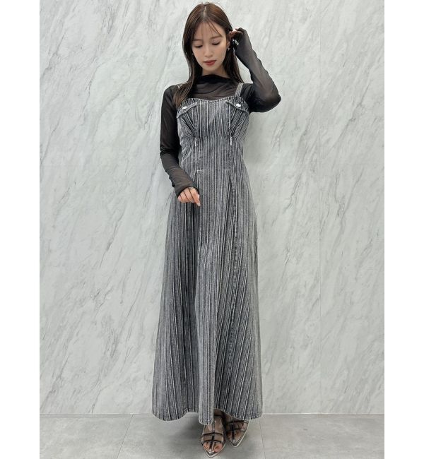 dazzlin「ジップシェイプキャミワンピース」|ワンピース|ブラック