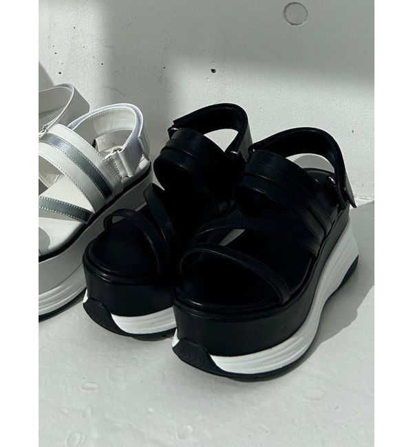 dazzlin「メタリックスポサン」|サンダル|ブラック