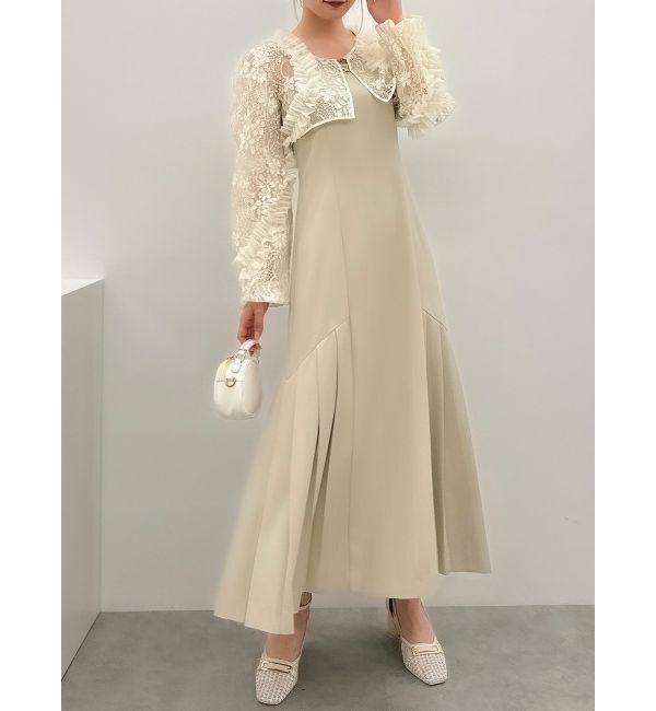 dazzlin「2ピースフリルボレロワンピース」|ワンピース|ベージュ