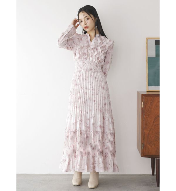 dazzlin「フラワープリーツワンピース」|ワンピース|